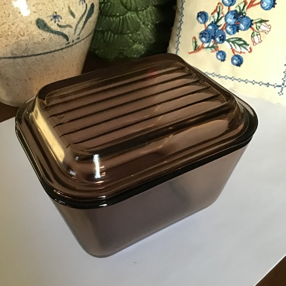 Pyrex Vintage Refrigerator Dish with Lid Amber EUC Corning Visions - Picture 13 of 14